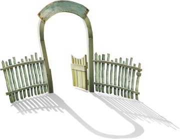 забор с аркой