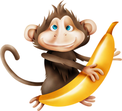 обезьяна с бананом