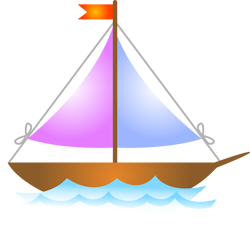 a boat with a sail
