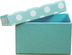 голубые подарочные коробки