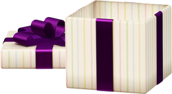 purple gift boxes