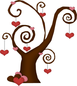 trees with hearts