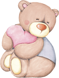 a bear cub with a heart