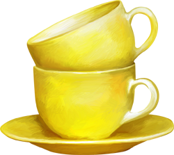 желтые чашки