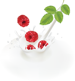raspberryс молоком