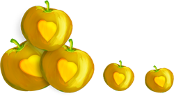 яблоки с сердечками