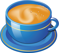 синяя чашка кофе