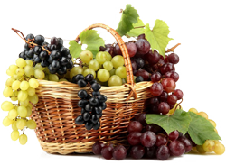 grapes in a container