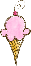 розовое мороженое в рожке