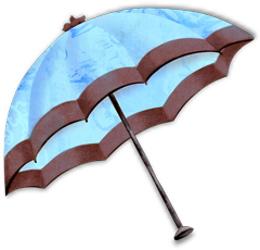 голубой зонт