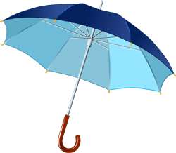 синий зонт