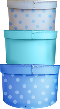 round blue boxes