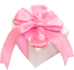 boxes with a pink bow
