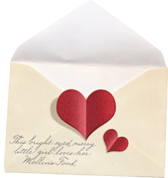 красный конверт с сердцем