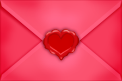 красный конверт с сердцем