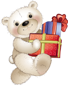медвежонок с подарком