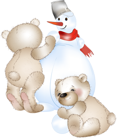 снеговик и два медведя