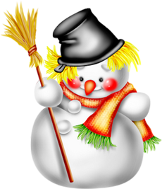 снеговик с метлой