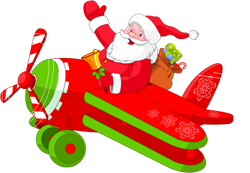 дед Мороз на самолете