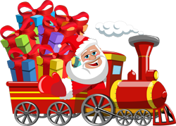 дед Мороз на паровозе