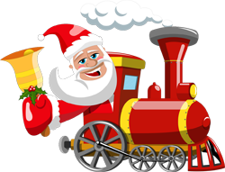 дед Мороз на паровозе