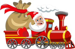 дед Мороз на паровозе