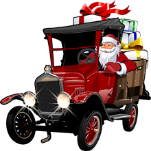 дед Мороз на машине