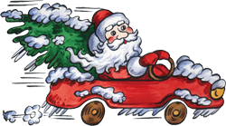 дед Мороз на машине