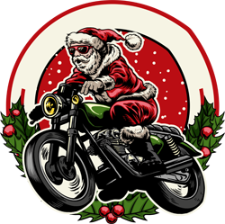 дед Мороз на мотоцикле