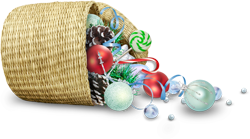 коробка с елочными игрушками