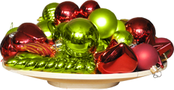 коробка с елочными игрушками